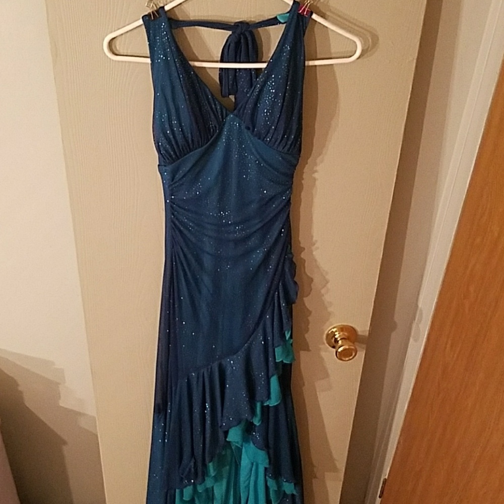 City Triangles Formal Halter Top Style Long Gown